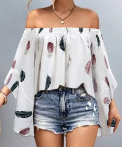 Blusa Branca Estampada